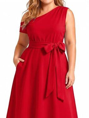 Pinup Fashion Plus Size  Formal One Shoulder Cocktail Dress